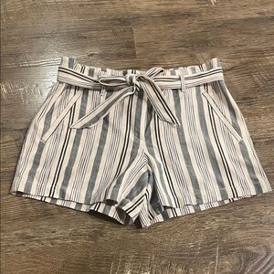 LOFT Striped Shorts in Blue and Ivory Size 4
